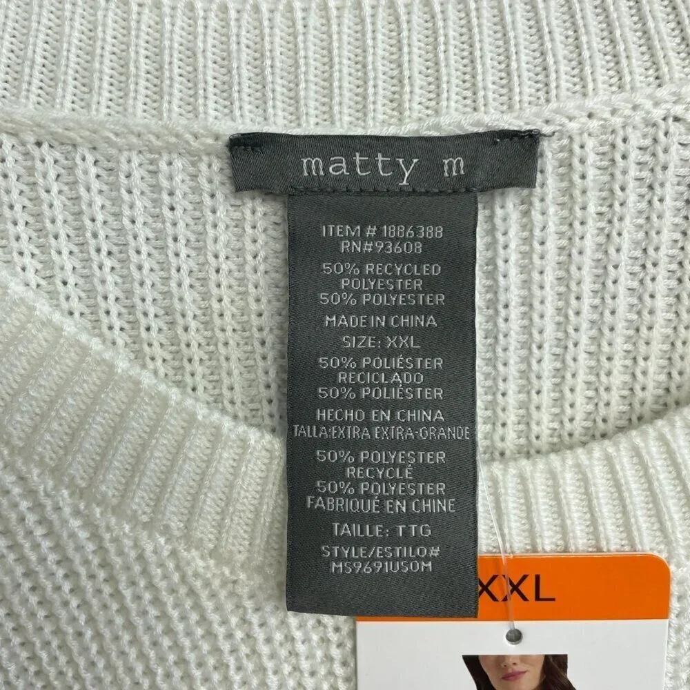 NEW Matty M Women's XXL Colorblock  Polyester Knit Sweater Crewneck Half Sleeve